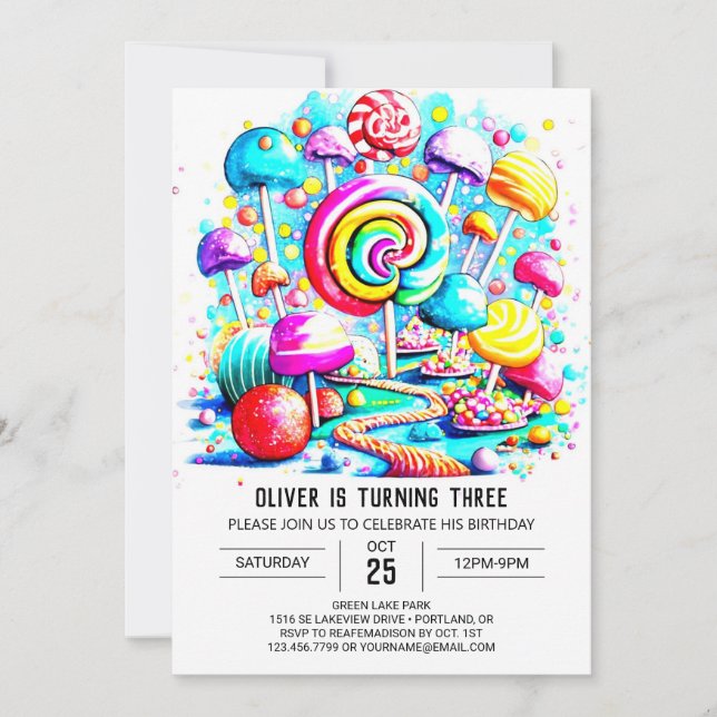 Custom Sprinkles Sweet Birthday Invitation (Front)