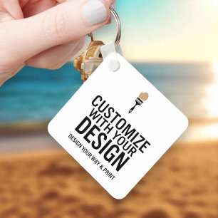 Custom Square Business Blank Company Branded Key Ring