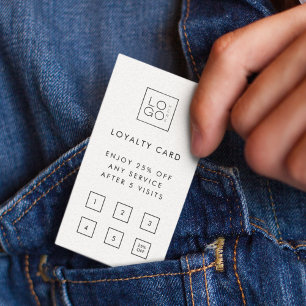 Custom Square Business Logo Minimalist Customer Loyalty Card