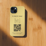 Custom Square Business Logo QR Code Gold Gradient iPhone 13 Case<br><div class="desc">Promote your business with this cool iPhone case,  featuring custom logo,  QR code & text. Easily add your logo & other info by clicking on the "personalise" option.</div>