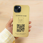 Custom Square Business Logo QR Code Gold Gradient iPhone 13 Case<br><div class="desc">Promote your business with this cool iPhone case,  featuring custom logo,  QR code & text. Easily add your logo & other info by clicking on the "personalise" option.</div>