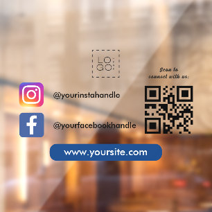 Custom Square Business Logo Social Media QR Code