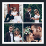 Custom Square Collage 4 Wedding Photo & Text Poster<br><div class="desc">Create your own canvas print wall art with your own wedding,  anniversary,  engagement and special event photos.</div>
