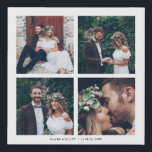Custom Square Collage Wedding Photo & Text Faux Canvas Print<br><div class="desc">Create your own canvas print wall art with your own wedding,  anniversary,  engagement and special event photos.</div>