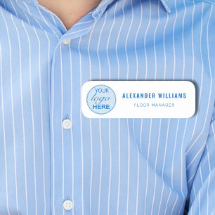 Custom Square Logo and Employee  Name Tag