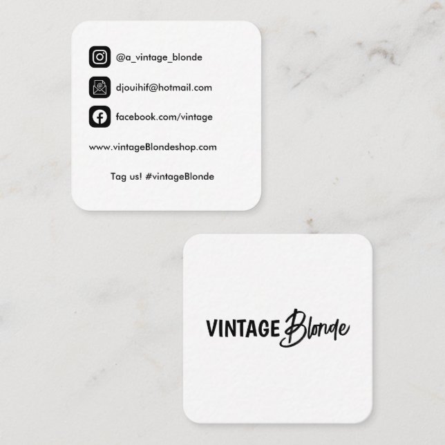 Custom Square Logo Business Cards | Rounded Corner (Front/Back)