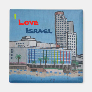 Custom square magnet I Love Israel