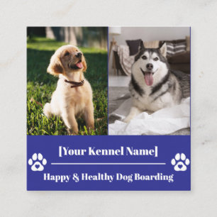 Custom Square Pet Kennel with Paw Print Business Card