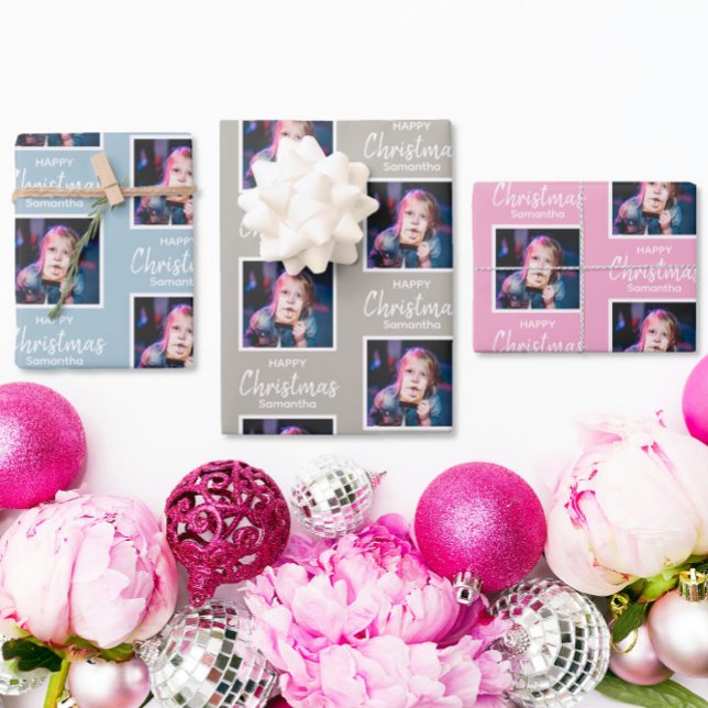 Custom square Photo Christmas Wrapping Paper Set (Creator Uploaded)