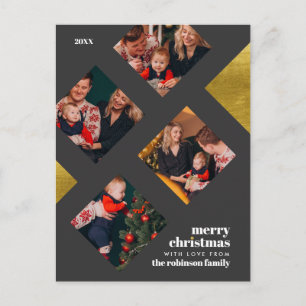 Custom Square Photo Gallery   Christmas Holiday Postcard