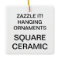 Custom Square Porcelain Christmas Tree Ornament