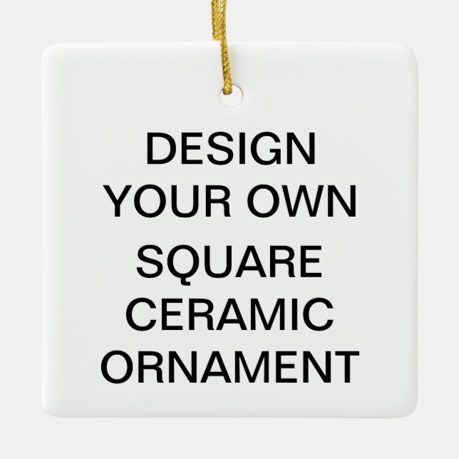 Custom Square Porcelain Christmas Tree Ornament (Front)