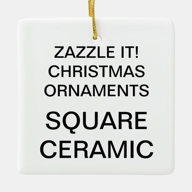 Custom Square Porcelain Christmas Tree Ornament (Front)