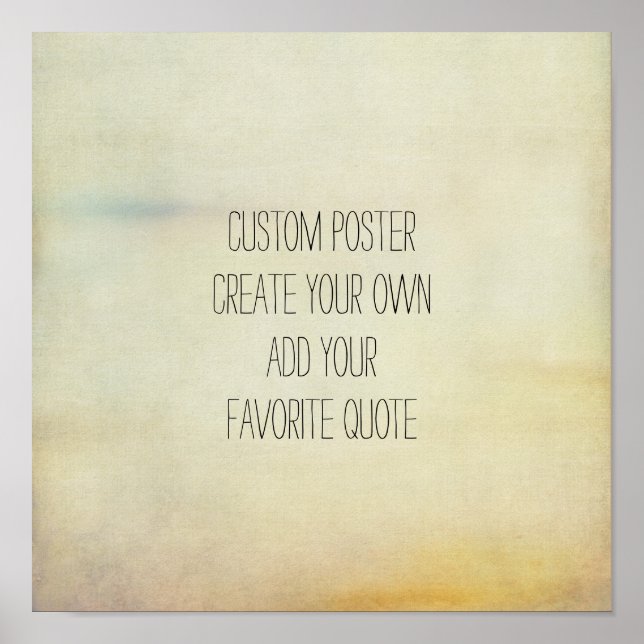 custom square poster add your quote vintage style (Front)