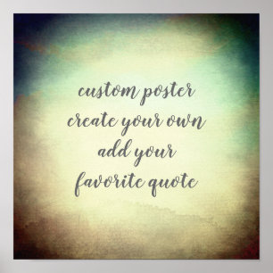 custom square poster add your quote watercolor