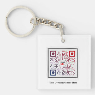 Custom Square QR Code Keychain