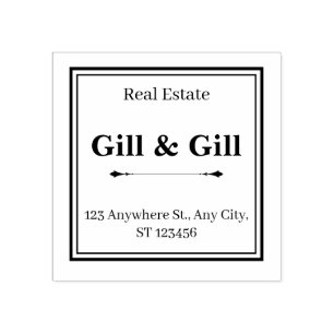 Custom Square Real Estate Address Stamp – Professi