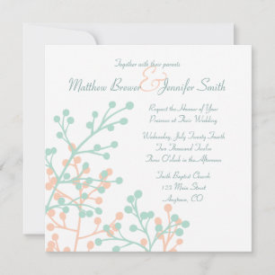 Custom Square Rustic Floral Wedding Invitation