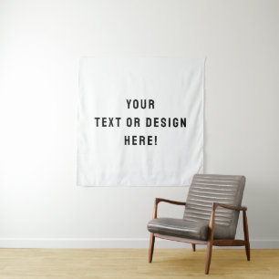 Custom Square Tapestry – White & Personalized