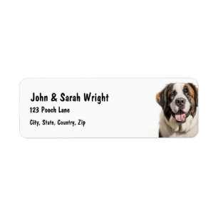 Custom St Bernard  Dog Address Label Return Address Label