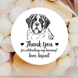 Custom St Bernard Dog Wedding Favour Stickers