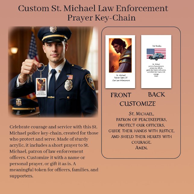 Custom St. Michael Law Enforcement Prayer Key Ring (Creator Uploaded)