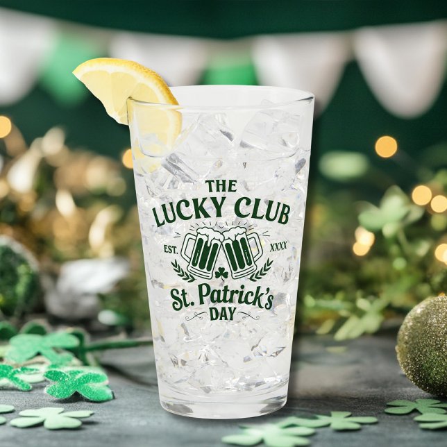Custom St. Patrick’s Day 'The Lucky Club' Logo  Glass (Custom St. Patrick’s Day 'The Lucky Club' Logo Glass)