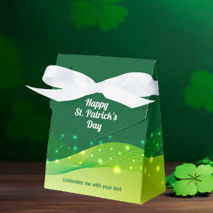 Custom St. Patrick's Day Chic Green Sparkle Party Favour Box