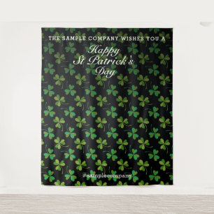 Custom St Patrick's Day Selfie Backdrop Shamrocks Tapestry