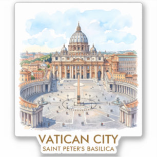 Custom St Peter's Basilica Vatican City Watercolor