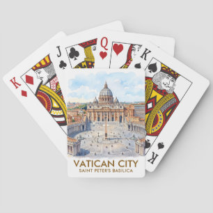 Custom St Peter's Basilica Vatican City Watercolor Playing Cards