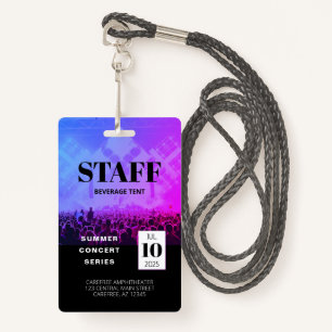 Custom Staff All Access Concert Badge ID Badge