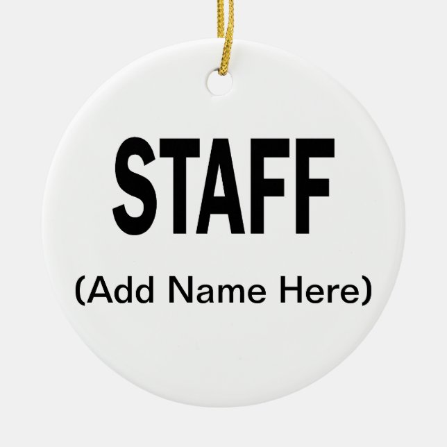 Custom Staff Ceramic Tree Decoration (Front)