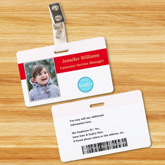 Custom Staff Employee Photo Logo Barcode Name ID Badge (Custom Staff Employee Photo Logo Barcode Name ID Badge)