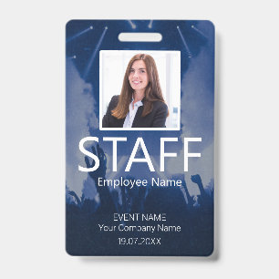 Custom Staff Event Blue Badg Badge ID Badge