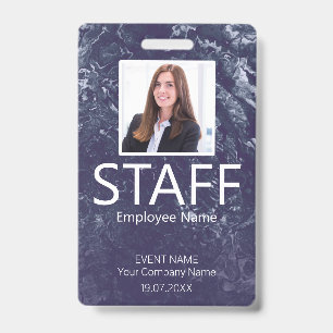 Custom Staff Event Blue Badge ID Badge