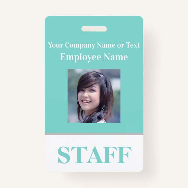 Custom Staff Photo ID Badge (Front)