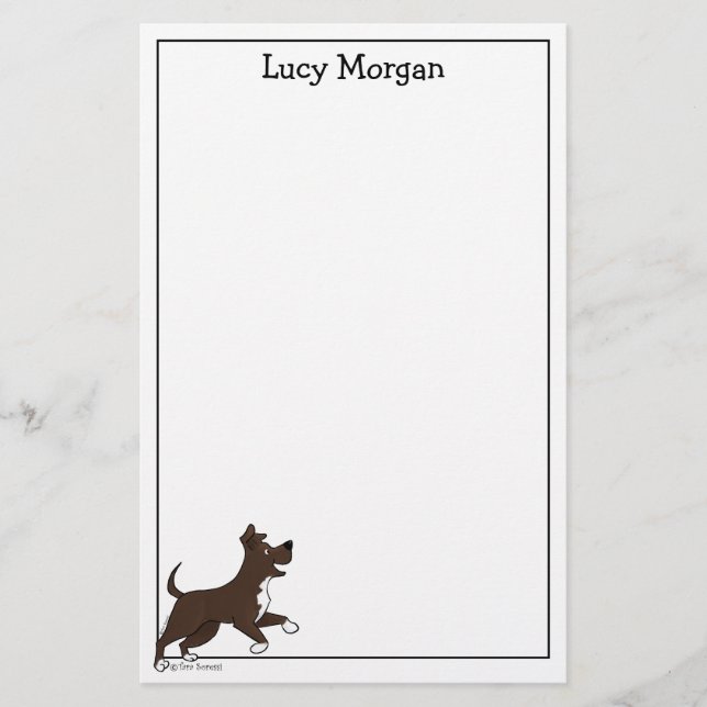 Custom Staffy Lab Cute Dog Art Stationery (Front)