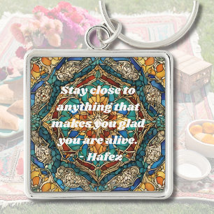 Custom Stained Glass Mosaic Pattern Iranian Gifts Key Ring