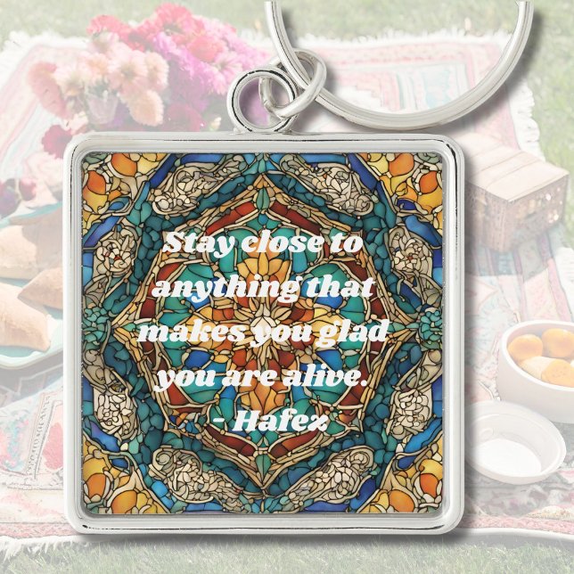 Custom Stained Glass Mosaic Pattern Iranian Gifts Key Ring (Custom Stained Glass Mosaic Pattern Iranian Gifts)