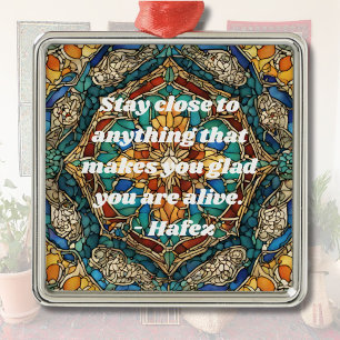 Custom Stained Glass Mosaic Pattern Iranian Gifts Metal Ornament