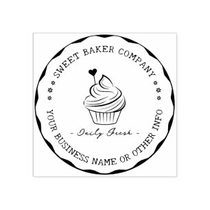 Custom Stamp Rubber Elegant Homemade Bakery Logo