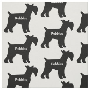 Custom Standard Schnauzer Dog Silhouette Fabric