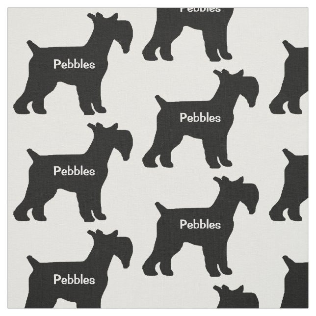 Custom Standard Schnauzer Dog Silhouette Fabric (Swatch)