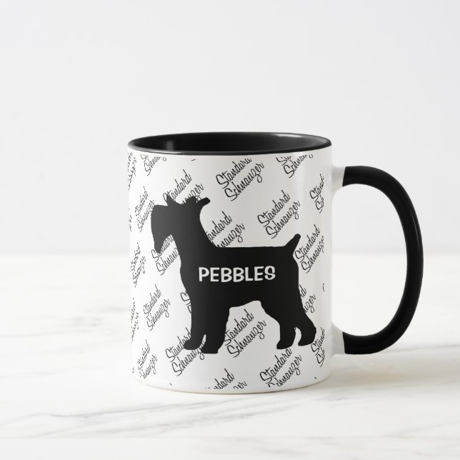 CUSTOM Standard Schnauzer Dog Silhouette Mug (Right)