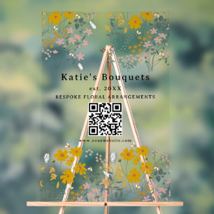 Custom Standing Booth Sign Flower Market Tent