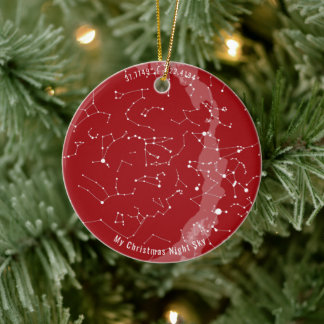 Custom Star Map - Ceramic Christmas Ornament