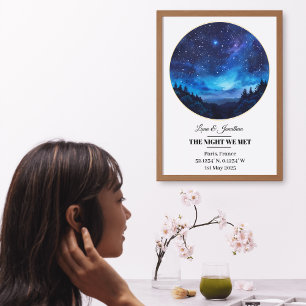 Custom Star Map Poster - Anniversary, Wedding Date