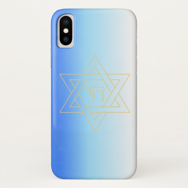 Custom Star of David and Chai -Iphone 4/4S case (Back)