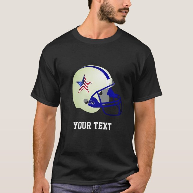 Custom Star on American Football Helmet  T-Shirt (Front)